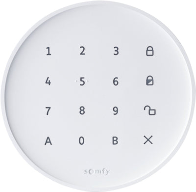 Somfy home alarm essential keypad - cijfercode voor aan- en uitzetten draadloos alarmsysteem - ontvang melding als code wordt gebruikt
