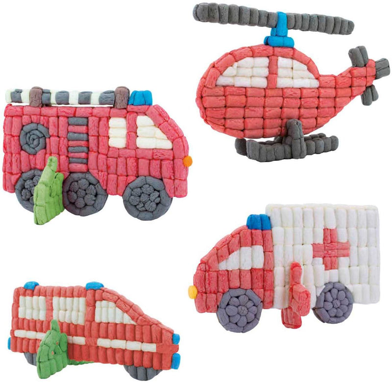 Playmais kaarten versieren brandweerwagen