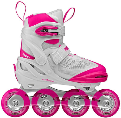 Roces moody x tif girl verstelbare skeelers kinderen - inline skates - meegroei skates - wit roze - maat 36-40
