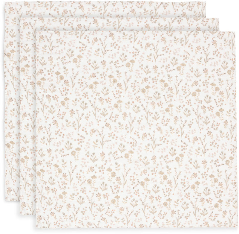 Jollein - hydrofiele doek small 70x70cm - inbakerdoek - zacht katoen - 3 stuks - bloomy