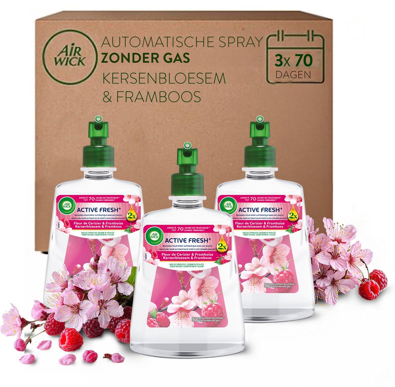 Air wick - active fresh luchtverfrisser kersenbloesem - 3 navullingen