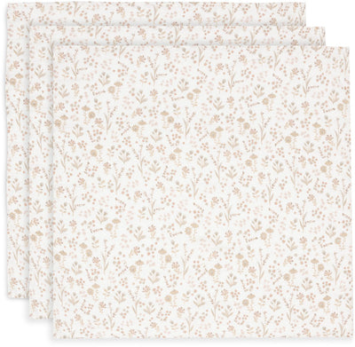 Jollein - hydrofiele doek small 70x70cm - inbakerdoek - zacht katoen - 3 stuks - bloomy