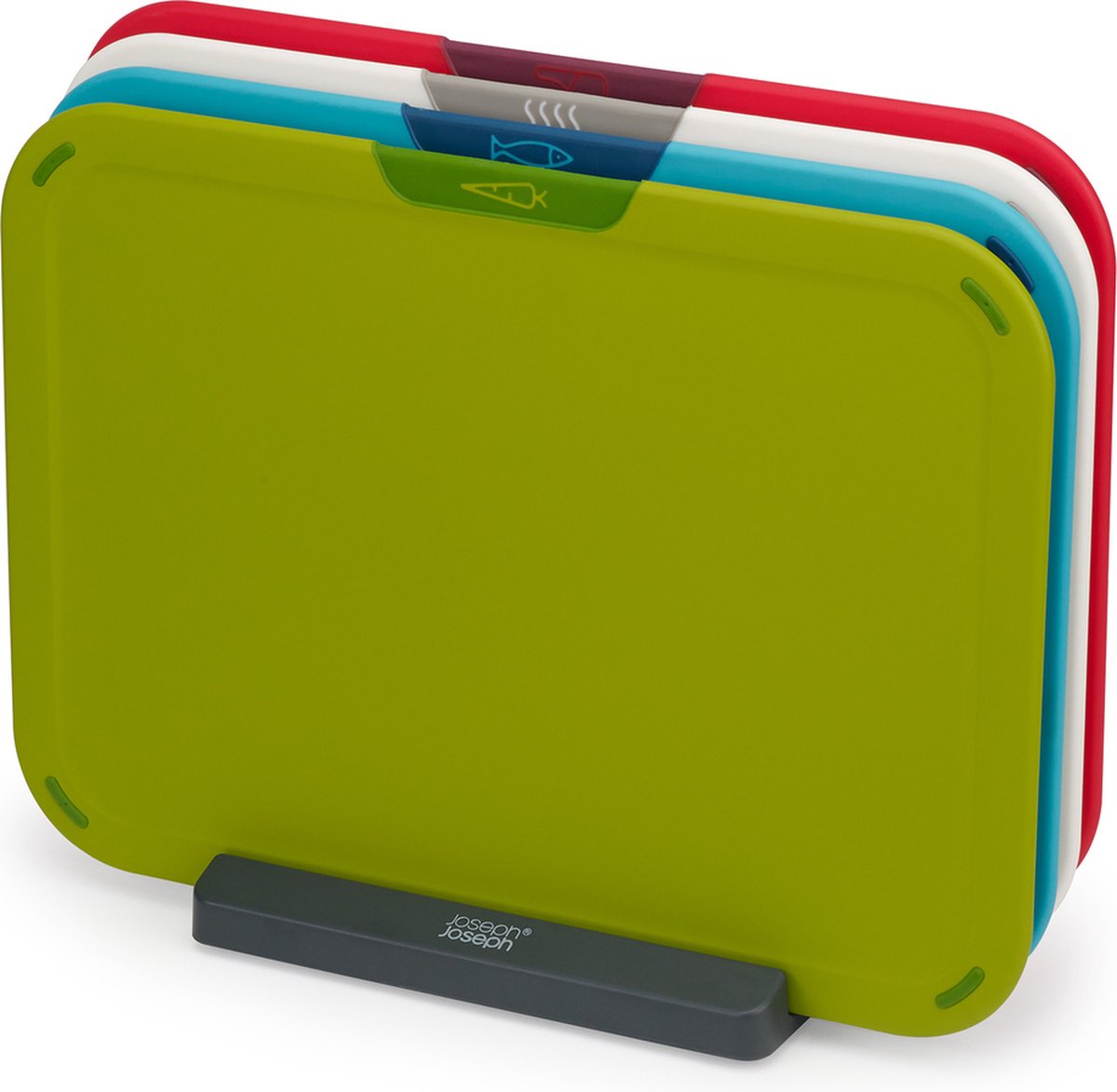 Joseph joseph duo opal - snijplanken in statief set van 4 stuks - polypropyleen - multicolor