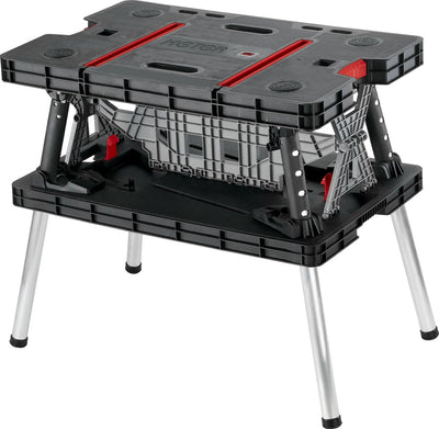 Keter opvouwbare werktafel - met 2 lijmklemmen - 85x55x75,5cm - zwart