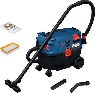 Bosch blauw gas12-25ls nl lux stofzuiger (slang 3,1, 2x buis, vloermondstuk, spleetmondstuk, machineadapter, fleecezak) - 06019s3100