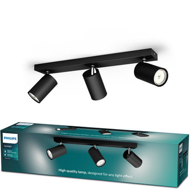 Philips led philips kosipo opbouwspot - 3-lichts - zwart
