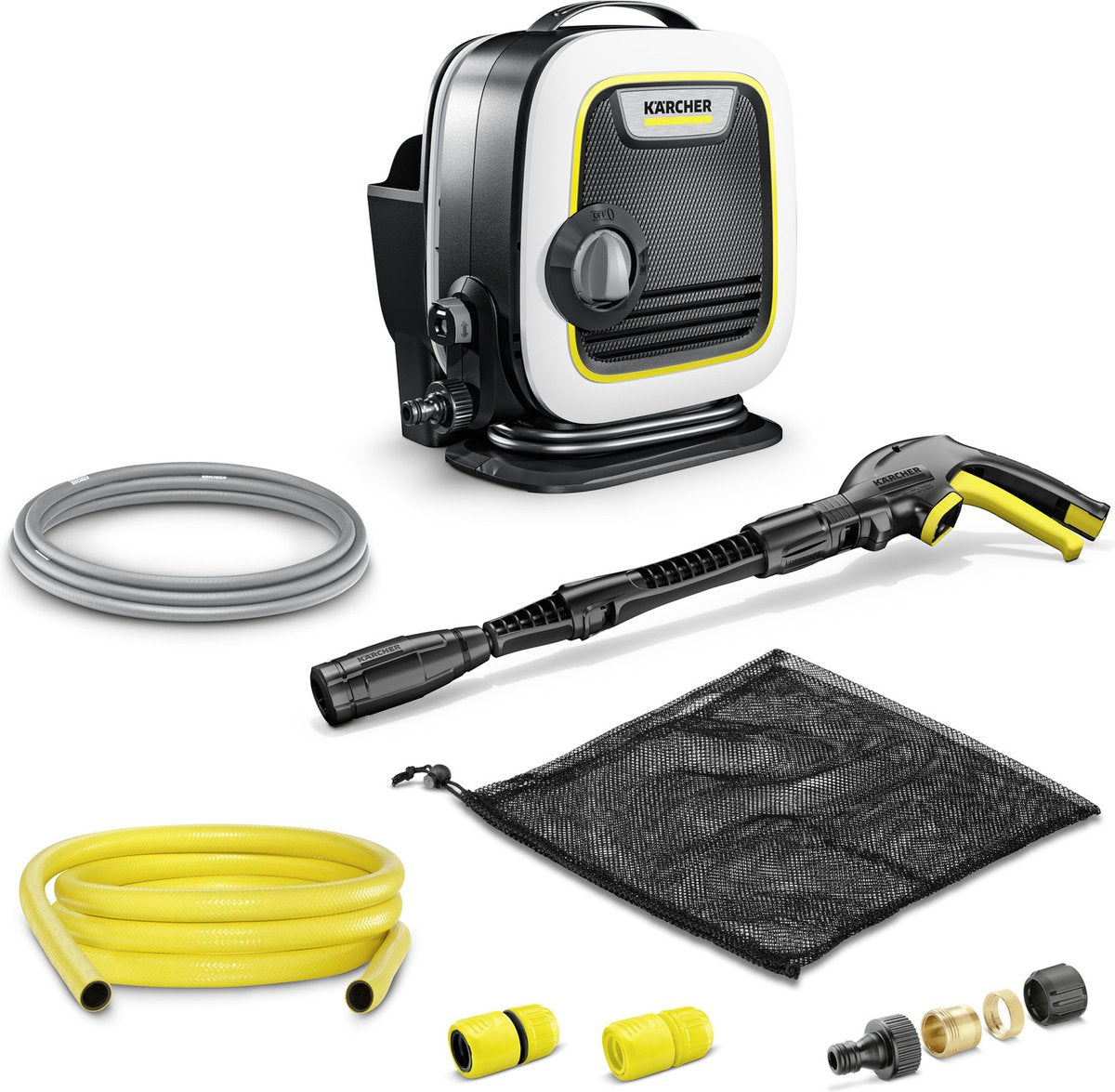 Kärcher k mini hogedrukreiniger - incl. slangset - 110 bar - 360 l u - 20 m2 u - premiumflex slang - geschikt voor oa. fietsen - tuingereedschap - tuinset - kleine terrassen - en balkon