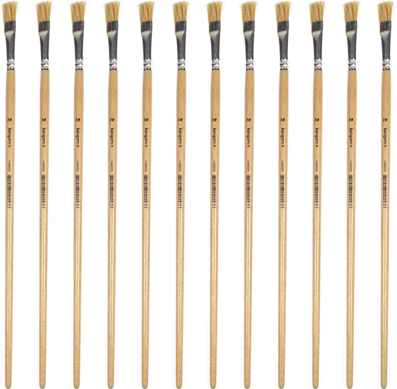 Kangaro lyonse penseel - #14 - gelakt hout - doos a 12 stuks - k-840214