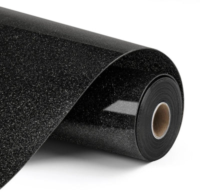 Loklik heat transfer vinyl glitter - black - 30.5 x 90 cm