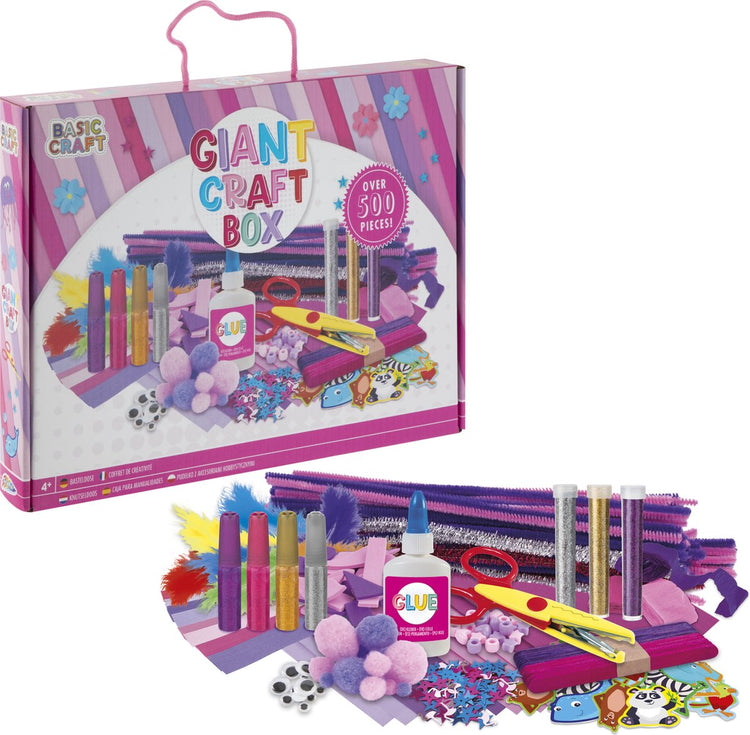Craft knutselkoffer set - voor kinderen - 500+ artikelen - in handige opbergkoffer