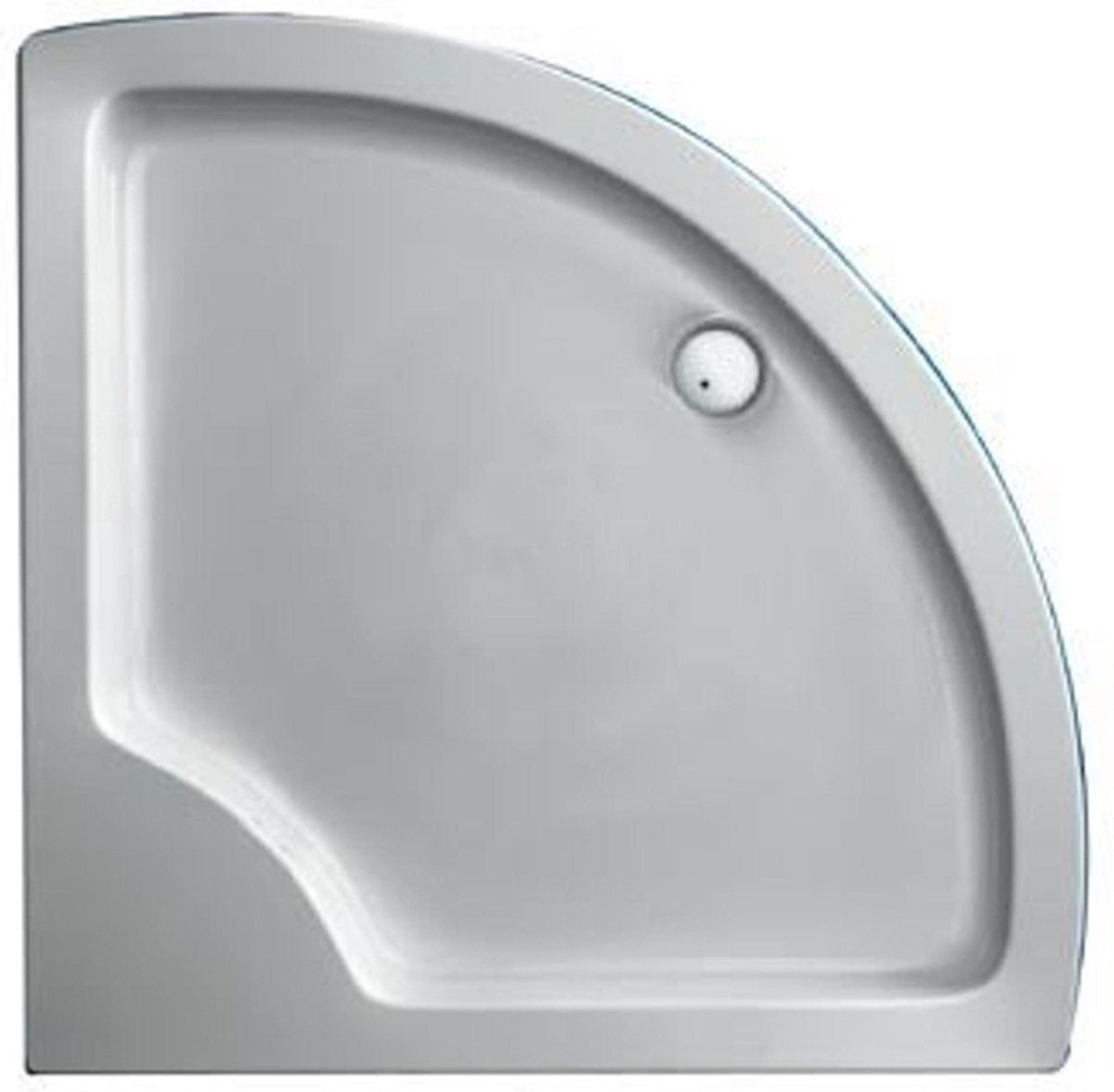 Plieger luxury douchebak - acryl - kwartrond - 90 cm x 90 cm x 18.5 cm - wit - 20 jaar - garantie