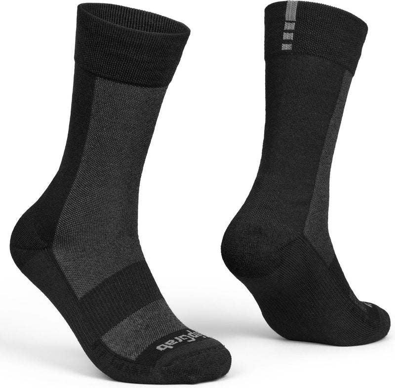 Gripgrab - alpine merino high cut winter fietssokken extra hoog - zwart - unisex - maat m