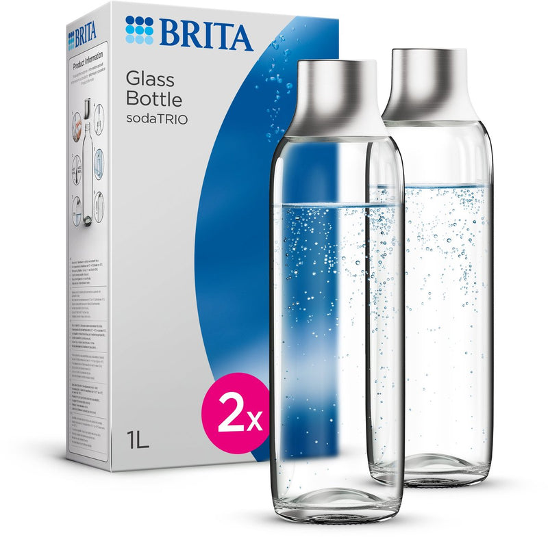 Brita - sodatrio - soda - glazen fles - accessoire voor sodamaker 2-pack