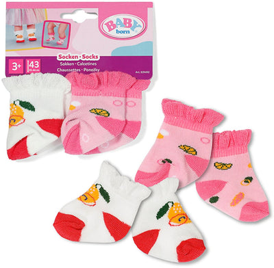 Baby born sokken set poppenkleding 2 paar 43cm multicolor.