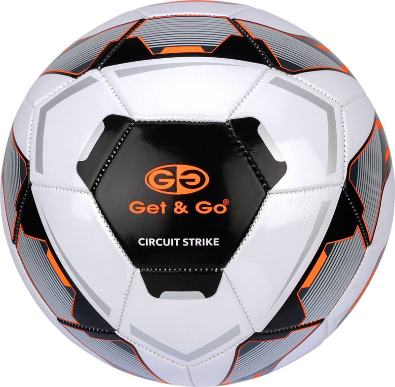 Get go voetbal - circuit strike - wit zwart - maat 5 - ø ca. 22 cm