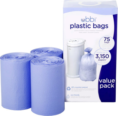 Ubbi - biologisch afbreekbare afvalzakken (3-pack) voor luieremmer - navulling