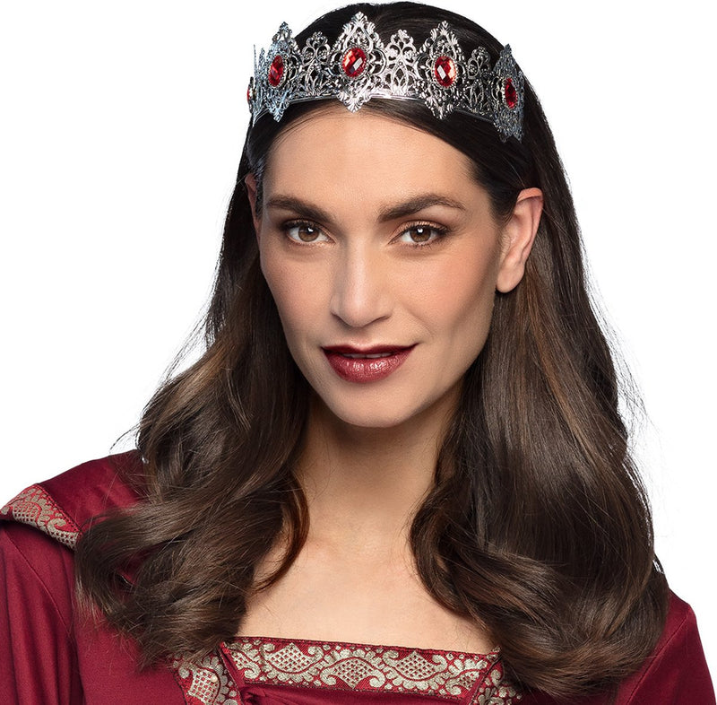 Boland - metalen tiara royal princess - één maat - volwassenen - vrouwen - prinsen en prinsessen- middeleeuwen