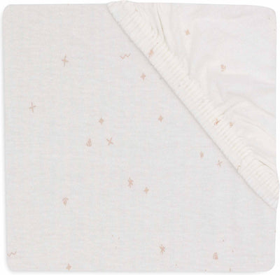 Jollein baby - hoeslaken jersey 70 75x140 150cm - ledikant babybed - zacht katoen - twinkling wild rose
