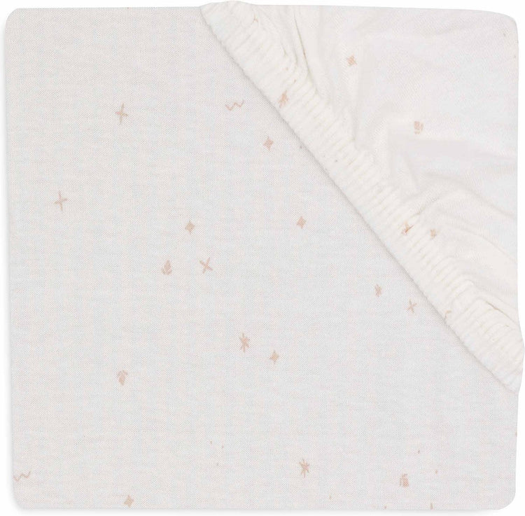 Jollein baby - hoeslaken jersey 70 75x140 150cm - ledikant babybed - zacht katoen - twinkling wild rose