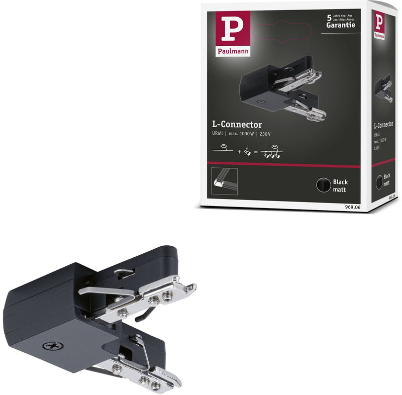 Paulmann urail verbindingen l-stuk 62x62 mm max. 1000w zwart mat