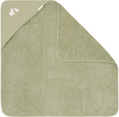Little dutch badcape - geborduurd - groen - 75 x 75