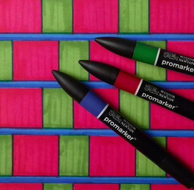 Winsor newton 0290194 promarker set 3 stuks – vibrant tones 2 – alcoholmarkers met dubbele punt