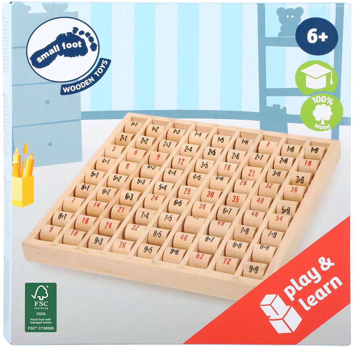 Small foot - houten bord rekenen vermenigvuldigen
