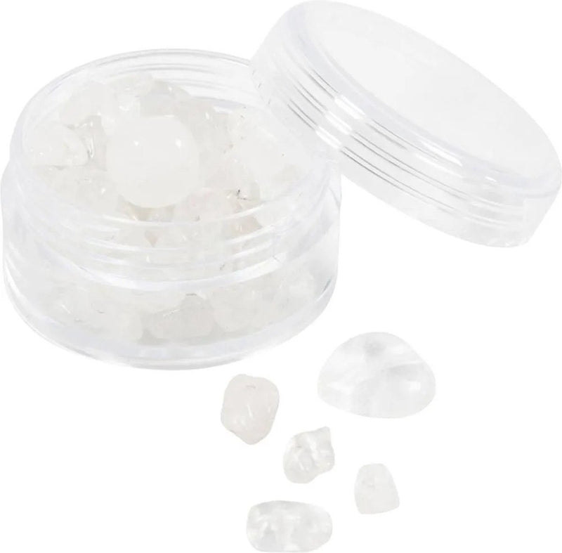 Creativ company cc crystal beads, clear quartz, dia. 7-12 mm, hole size 1 mm, transparent colours, 63 pc 1 pack
