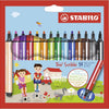 Stabilo trio scribbi - viltstift met meeverende punt - set 14 st.