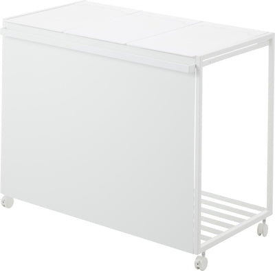 Yamazaki afvalscheidingsprullenbak met wielen - 3 comp - tower - wit