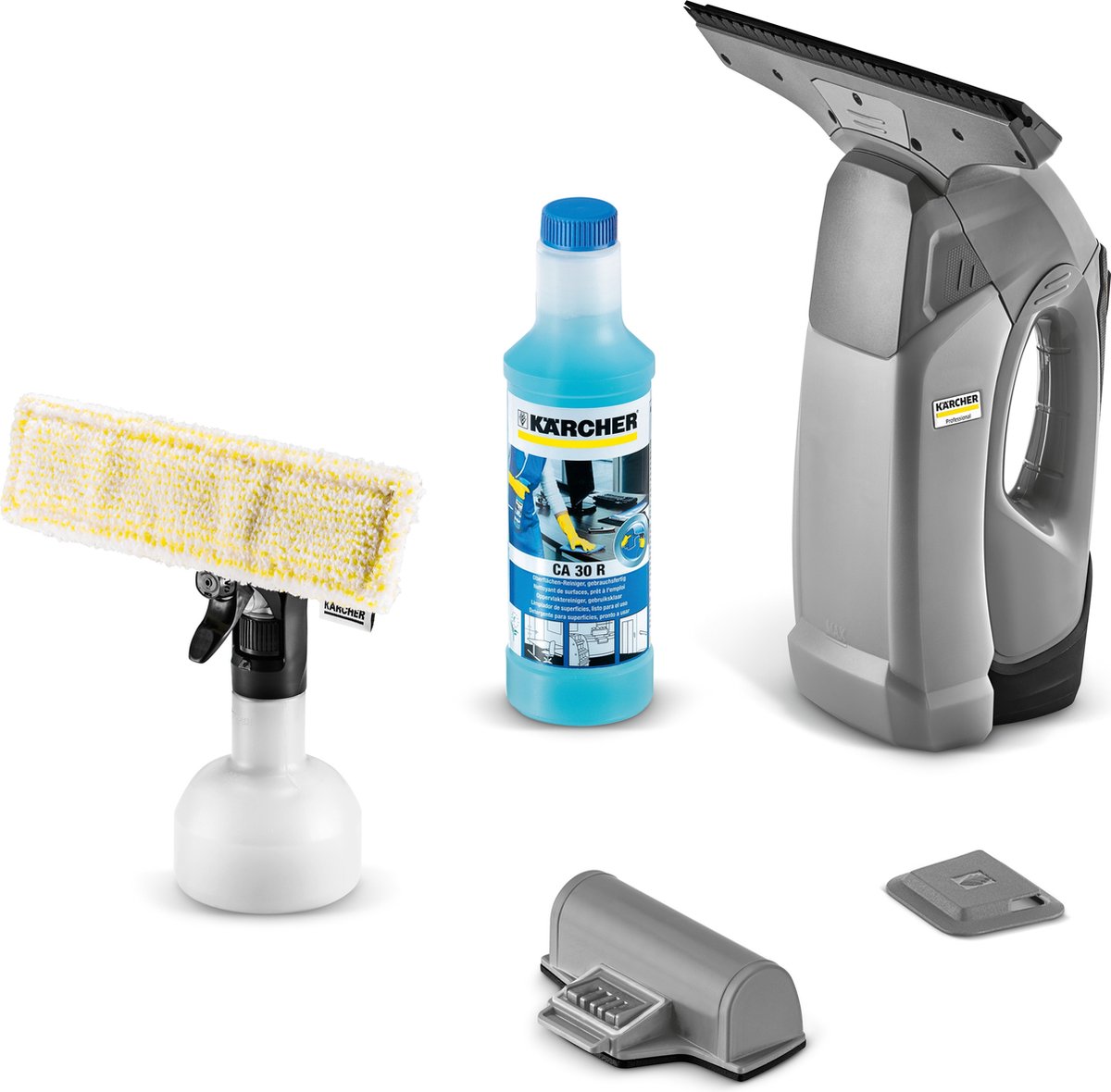 Kärcher wvp 10 professional ruitenreiniger - looptijd accu 35 - vervangbare accu - streeploos resultaat - ruitenreinigingsconcentraat ca 30 r 500 ml