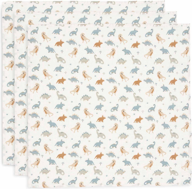 Jollein hydrofiele doek small 70x70cm roarsome (3pack)