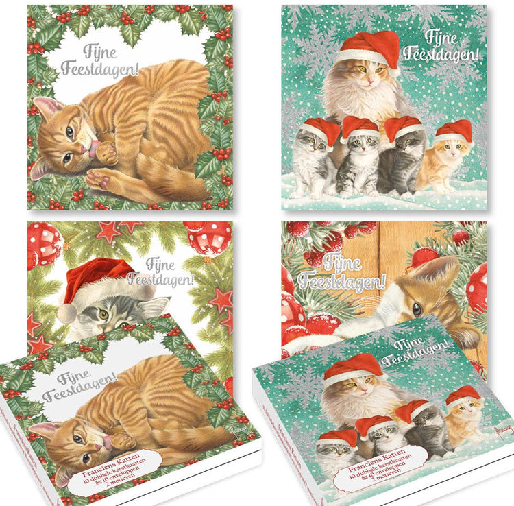Franciens katten kerstkaarten - set 1