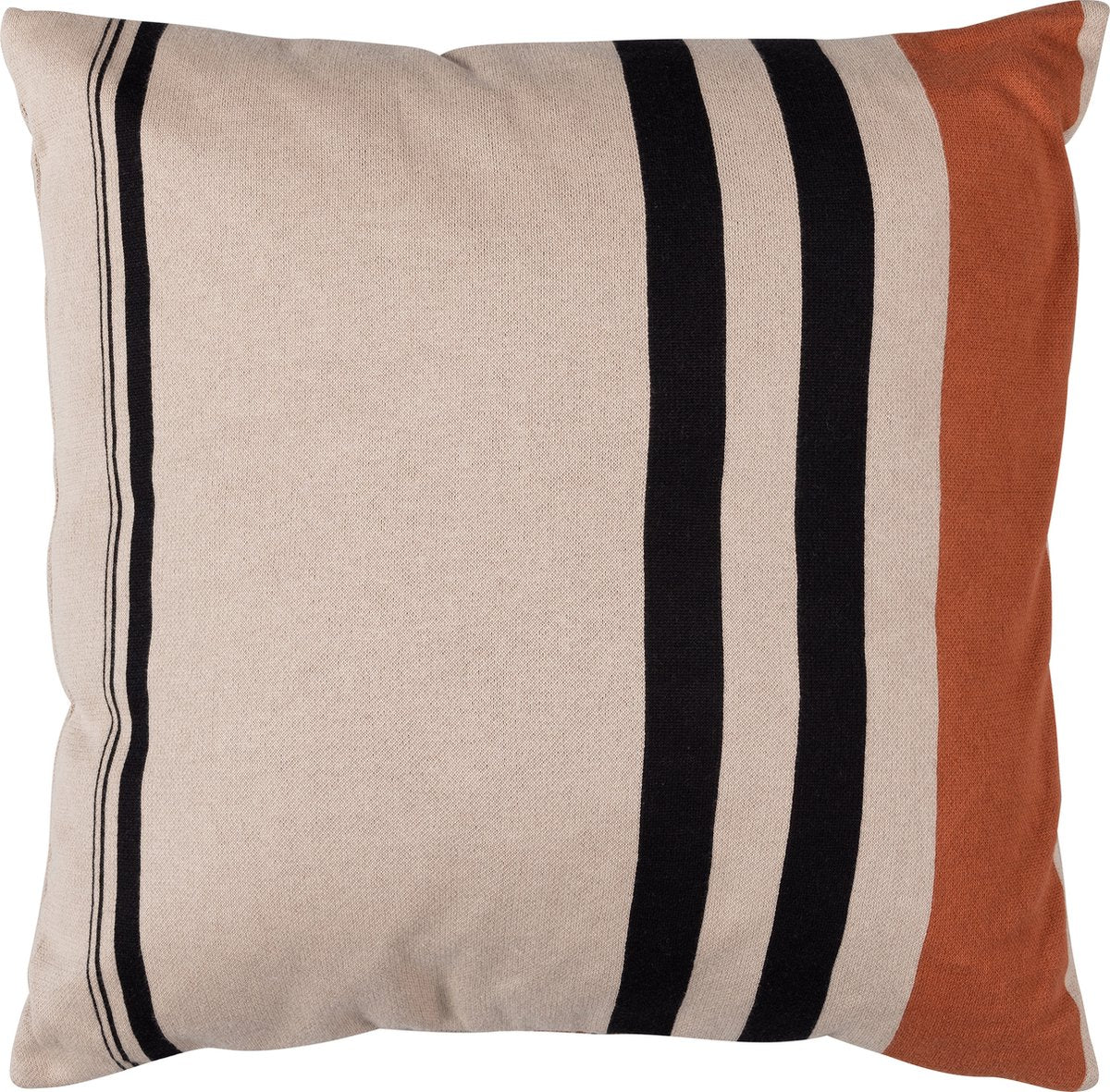 Woood hani kussen - katoen - khaki zwart - 45x45x10