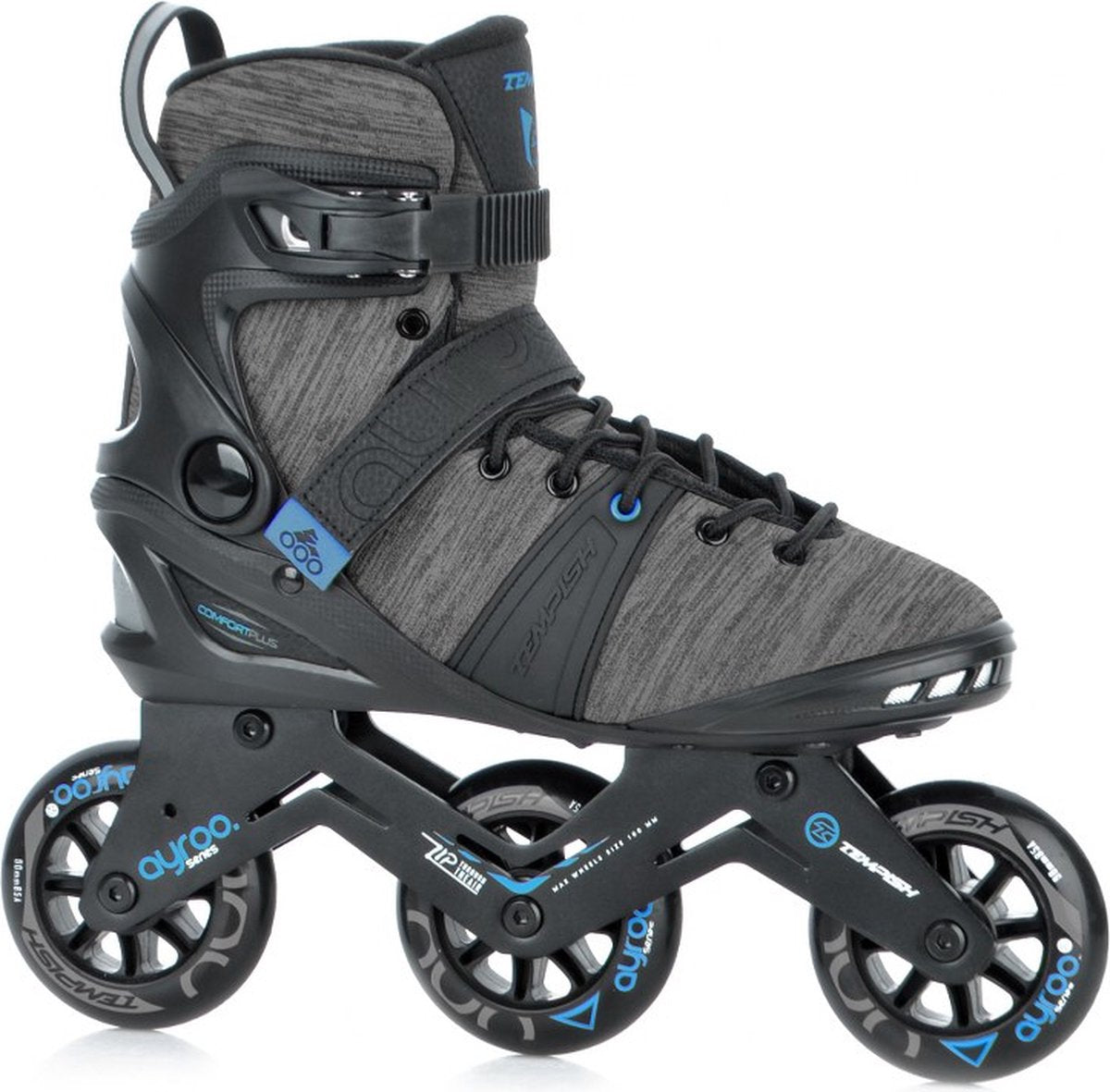 Tempish ayroo 3x90 skeelers volwassenen – 3 wielen 90mm – fitness speed inline skates – zwart blauw – maat 43