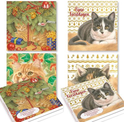 Franciens katten kerstkaarten - set 3