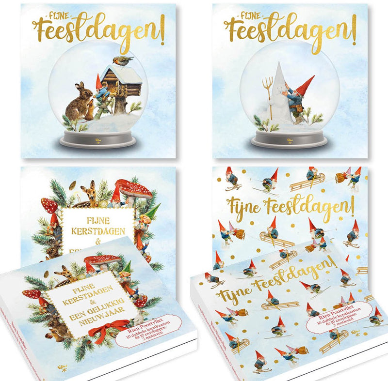Rien poortvliet kabouter kerstkaarten - set 3