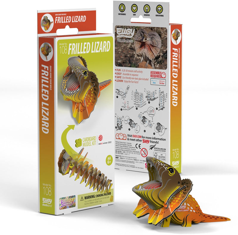 Eugy 3d puzzel - hagedis - wilde dieren - duurzaam - verzamel ze allemaal - 6 jaar