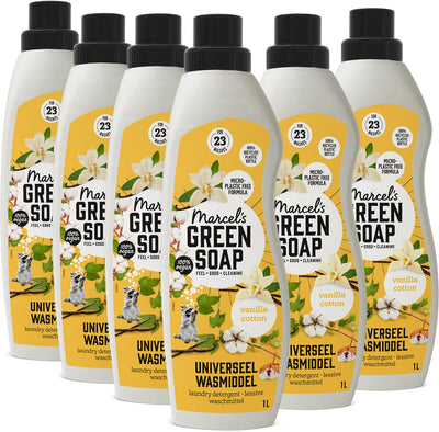 Marcel's green soap universeel wasmiddel - vanille katoen - 6 x 1l - 138 wasbeurten