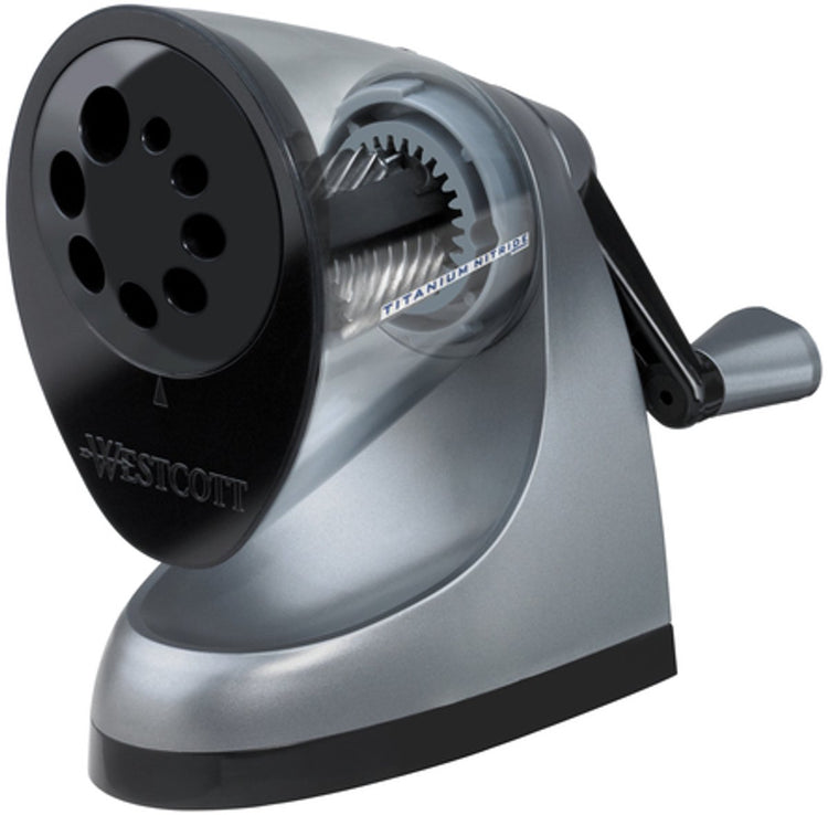 Westcott puntenslijper ipoint - tafelmodel - inclusief tafelklem - 7 - 12 mm - zilver - ac-e16549