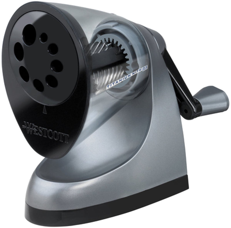 Westcott puntenslijper ipoint - tafelmodel - inclusief tafelklem - 7 - 12 mm - zilver - ac-e16549