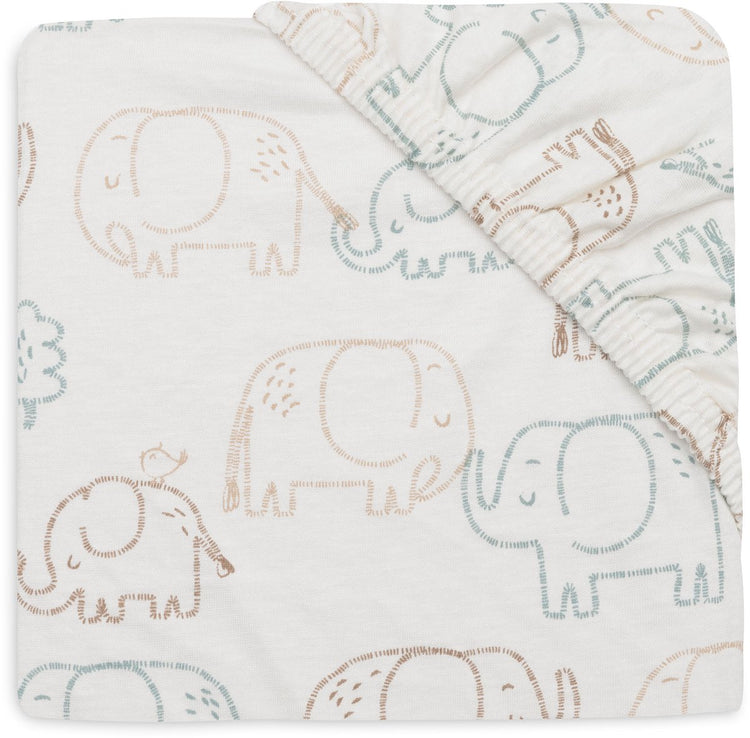 Jollein hoeslaken ledikant - 60x120cm - jersey - elephant tales