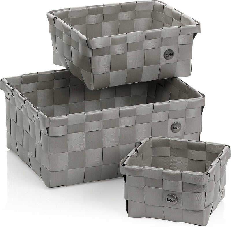 Kela mand, set van 3 stuks, polypropyleen, zilvergrijs - | neo
