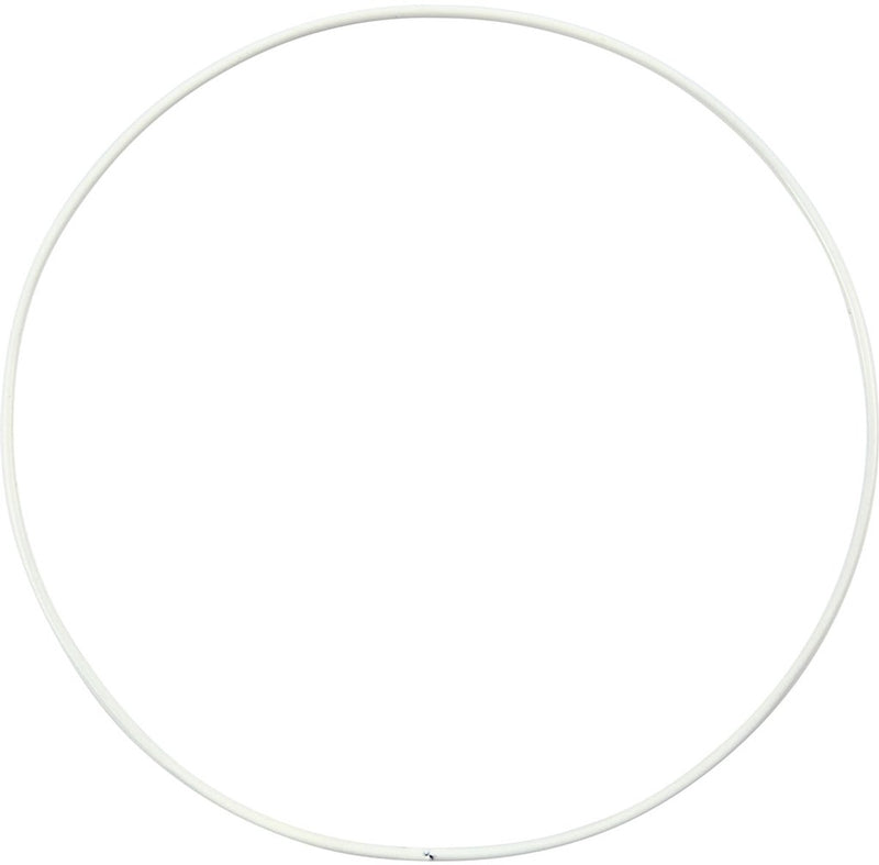 Creativ company cc metal wire ring, dia. 15 cm, thickness 2 mm, white, 10 pc 1 pack