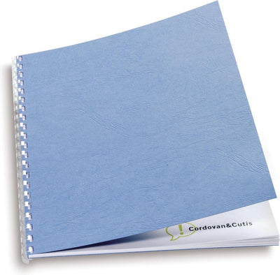 Gbc inbindomslag lederprint a4-formaat - blauw - 100 stuks -