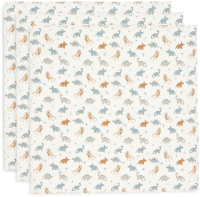 Jollein - hydrofiele doek small 70x70cm - spuugdoekjes - zacht katoen - 3 stuks - roarsome