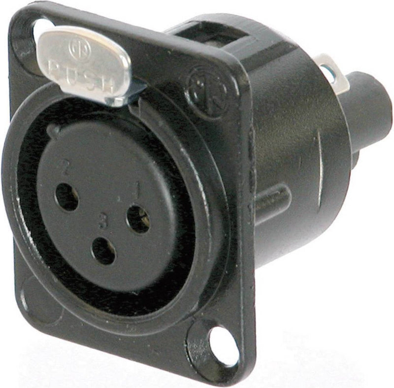 Neutrik nc3fd-s-1-b xlr-connector flensbus, contacten recht aantal polen: 3 zwart 1 stuk(s)