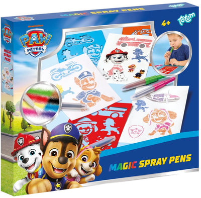 Totum paw patrol speelgoed 5 magische spray pennen blaaspennen met sjablonen - creatief speelgoed knutselset tekenen schilderen cadeautip knutselen speelgoed jongens en meisjes