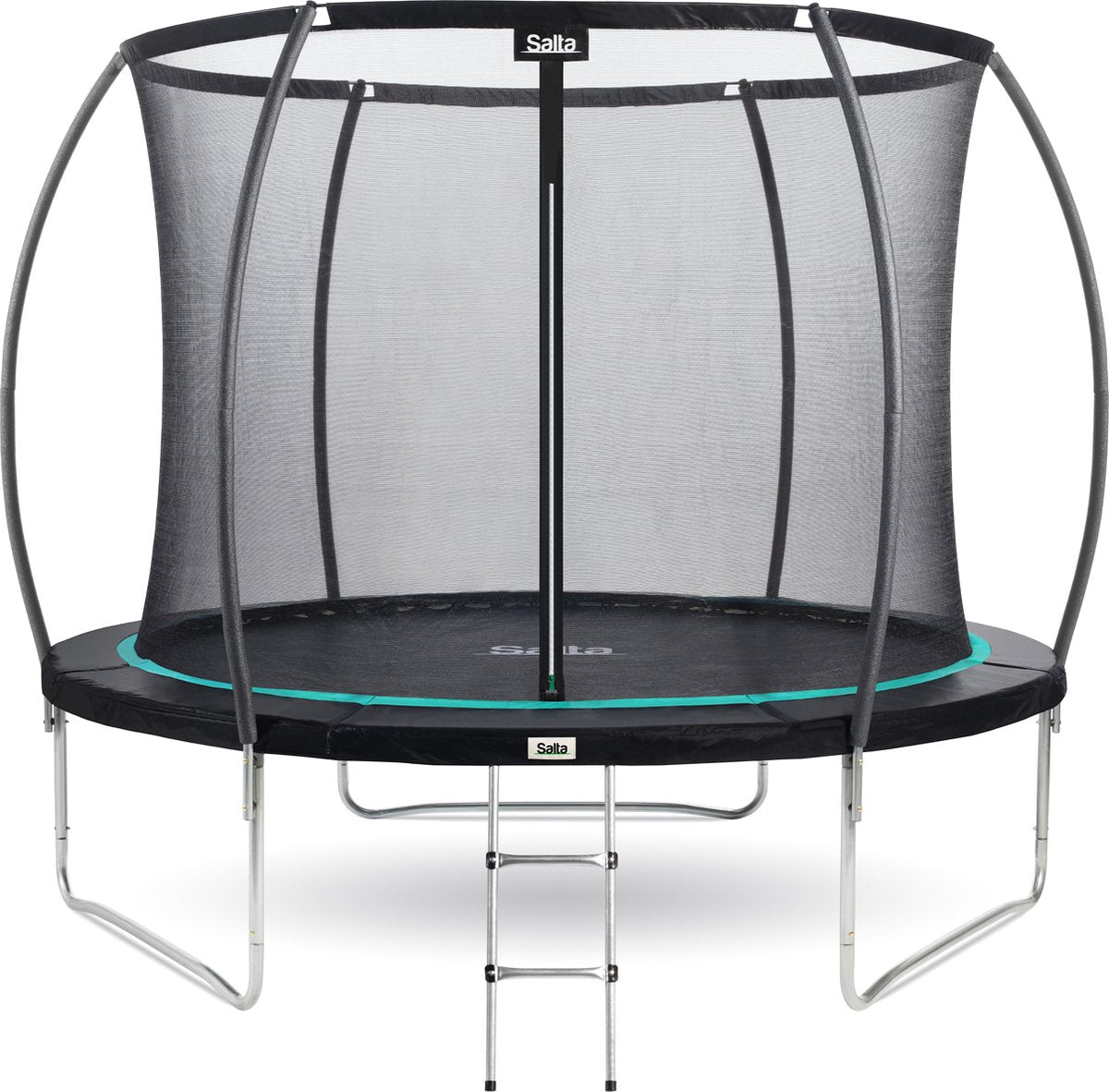 Salta cosmos - ø 305 cm - inclusief ladder - belastbaar tot 120 kg - ronde trampoline met veiligheidsnet - zwart