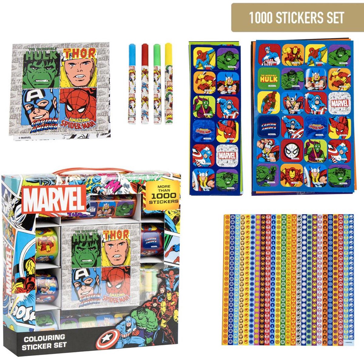 Marvel avengers stickerset kind – 1000 stickers – knutselen meisjes en jongens